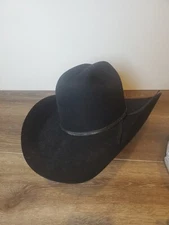 Vtg Bailey 3X Beaver Black Western Hat Size 6 7/8