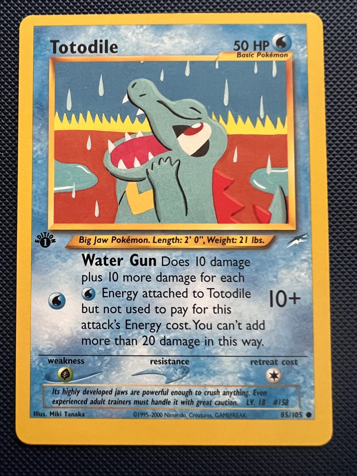 Totodile 85/105 1st edition Common Pokemon Card NM