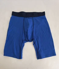 NEW Tommy John Cotton Basics Long Boxer Brief- Lapiz Blue / Dress Blues - Small