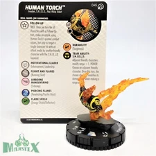 Heroclix Avengers Fantastic Four Empyre set Human Torch #045 Rare figure w/card!