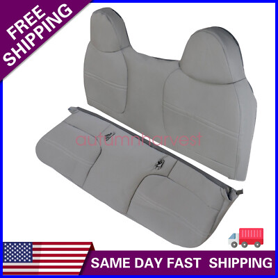 For 1999-2002 Ford F450 F550 XL Replacement Bench Bottom & Top Seat Cover Gray