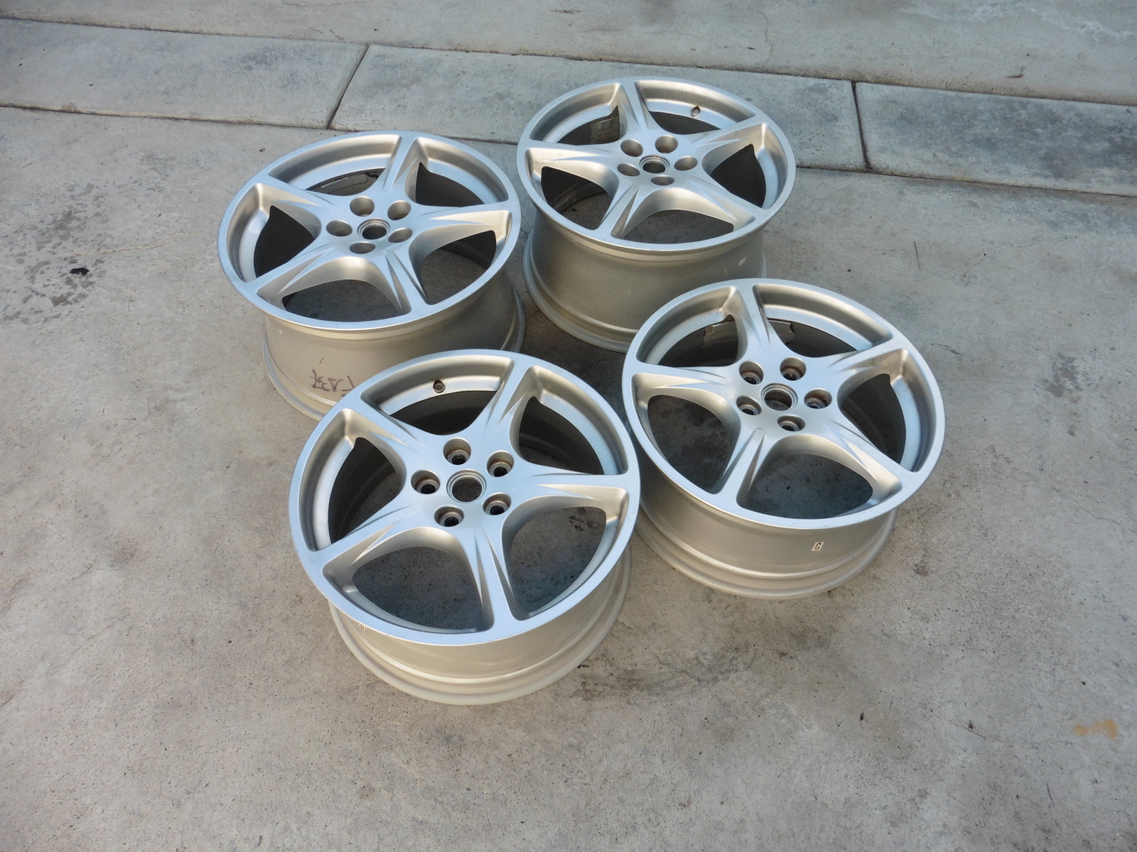 2005-2011 Ferrari 612 Scaglietti Front Rear 5 Spoke Alloy Wheel Rim Set 194186