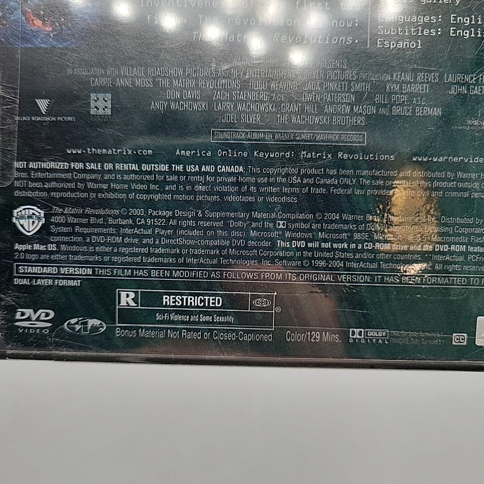 The Matrix Revolutions (DVD, 2004, 2-Disc Set, Full Screen) NEW - Image 4 of 4
