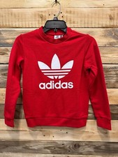 Adidas Kids' Originals Trefoil Crewneck Sweatshirt, Red - S ED7798 SH S45T