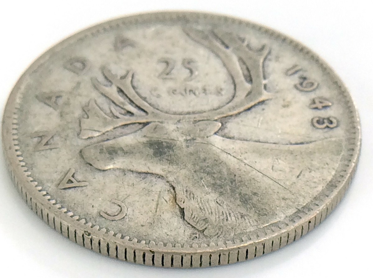 1943 Canada Twenty Five 25 Cent Quarter Canadian George VI 1943 Canada Twenty Five 25 Cent Quarter Canadian George VI