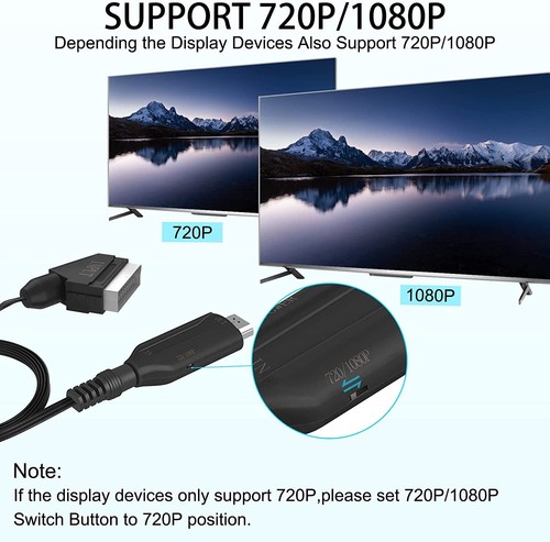 Cable convertidor SCART a HDMI HDMI HDMI a SCART 1080P adaptador de conversión plomo caliente ~ - Imagen 12 de 22
