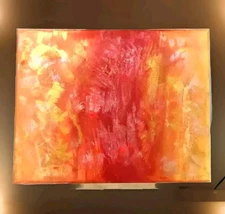 Orig Modern Metal/irid See Vid Scenic Abstract Acrylic Painting Canvas 16x20