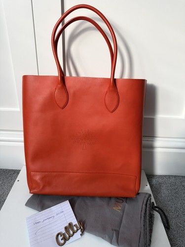 Mulberry Blossom Tote - Mandarin Orange Soft Nappa Leather
