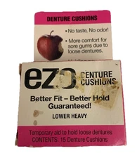 (1) EZO Denture Cushions Lower Heavy Vacuum Grip, 15 Count AS PICTURED VIEW