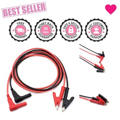 Versatile 14 AWG Silicone Wire  Leads with Banana Plug - 3ft Red and Black