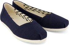 TOMS Women's Alpargata Classic Heritage Canvas Slip-On Flats Navy 8 NEW