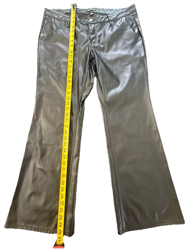 Wild Fable Faux Leather Low Rise Flare Pants Black Size 14 Y2K