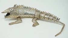 Vintage Emilia Castillo Mexico Silver Inlay IGUANA LIZARD Gekko Bottle Opener