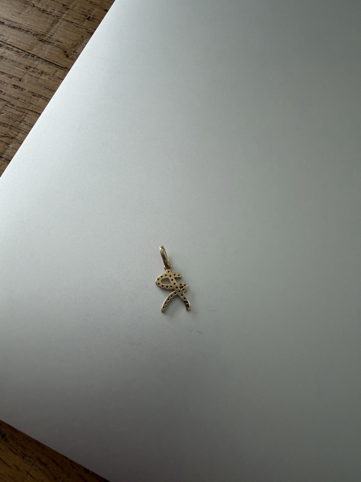 Ring Concierge Gemstone Script Initial Pendant R … - image 2