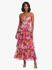 Eliza J Floral Tiered Ruffle Maxi Dress Sz 8