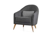 Designer Weiche Sessel Grau Farbe Luxus Wohnzimmer Polster Textil Lounge Club