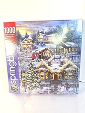 New Sealed Springbok Jigsaw Puzzle 1000 Piece Christmas Village Made in USA