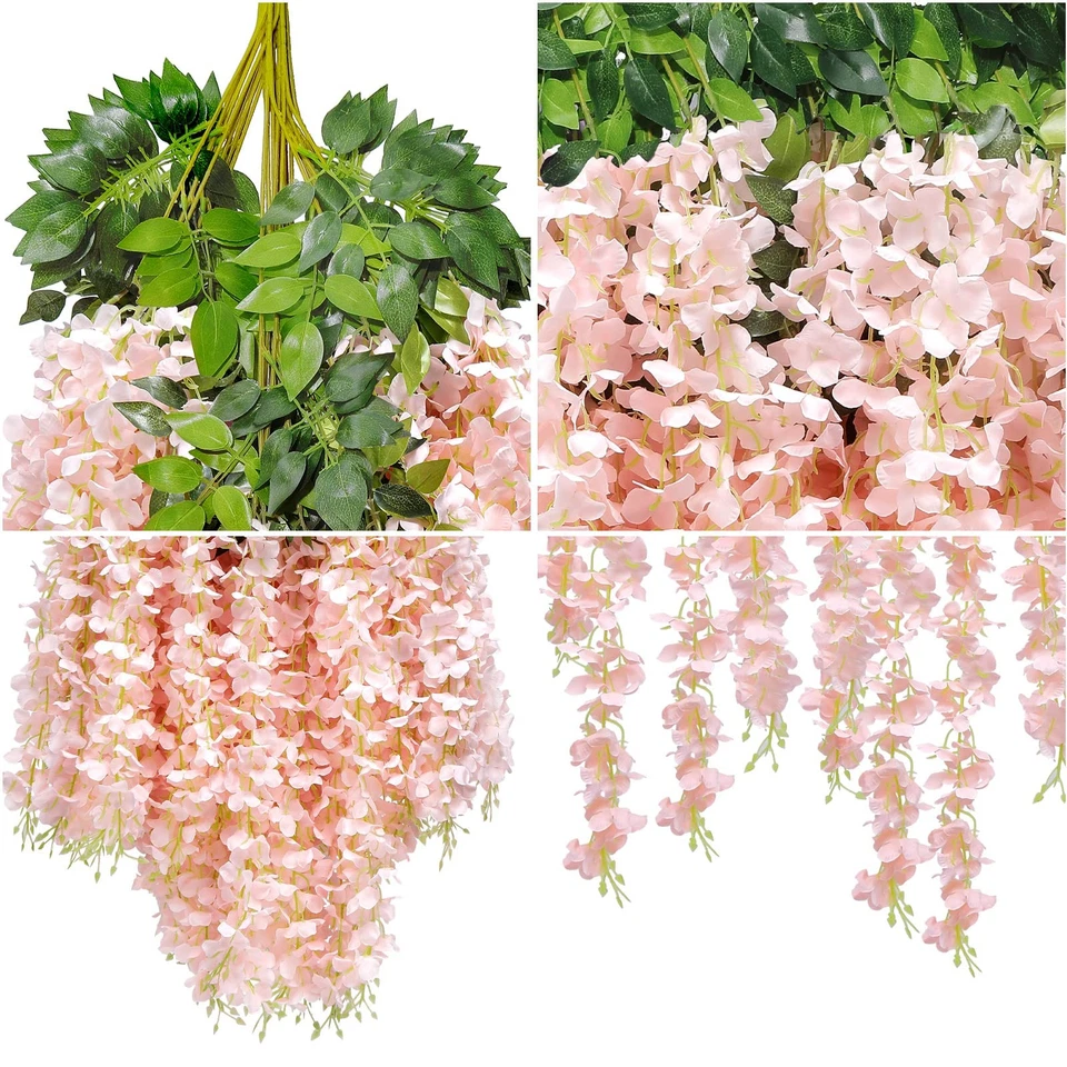 24 Pack(Total 43.2 Feet) Artificial Fake Wisteria Vine Rattan Hanging Garland... - Image 4 of 4