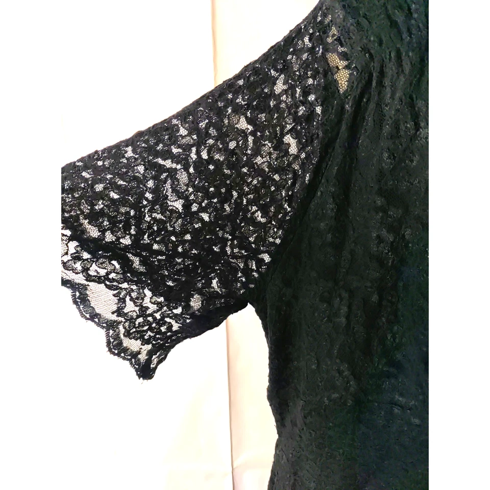 Vestido vintage para mujer Kiyonna negro con superposición negra talla 3 Foto 4 de 4