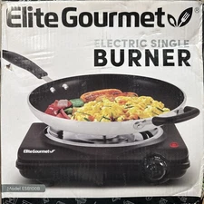 Elite Gourmet ESB-301BF Countertop Single Cast Iron Burner, 1000 Watts Electric