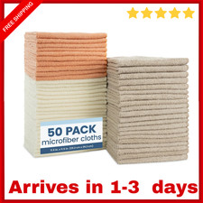 Microfiber Cleaning Cloth Set of 50 Towel Rag Car Polishing Detailing No-Scratch