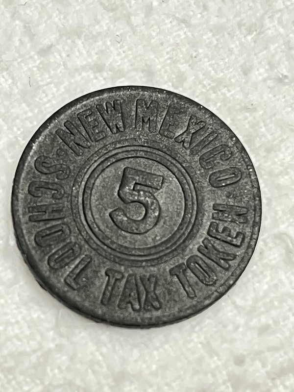 Rare Black Fiber NM-7 NEW MEXICO School Tax Token 1942