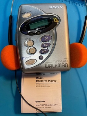 Vintage Sony Walkman WM-FX277 AM/FM/TV Cassette Player, New Belt Serviced Works