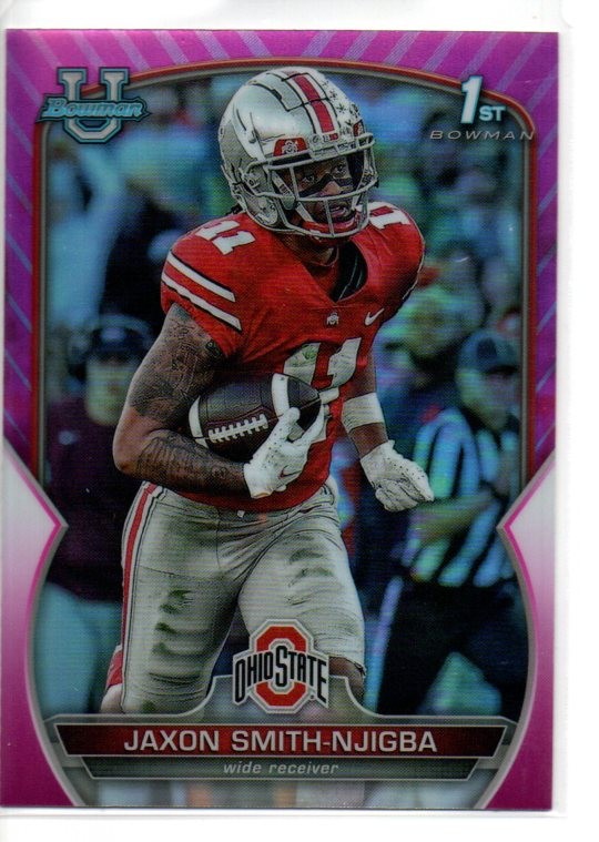 2022 Bowman University Chrome #78 Jaxon Smith-Njigba Pink Refractor