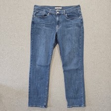 Levi  s Jeans Women's Classic Straight Blue Denim Stretch Mid-rise Size 14