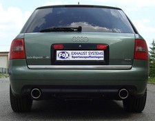 FOX Sportauspuff re li je 1x100mm abgeschrägt für Audi A6 S6 Quattro 4B