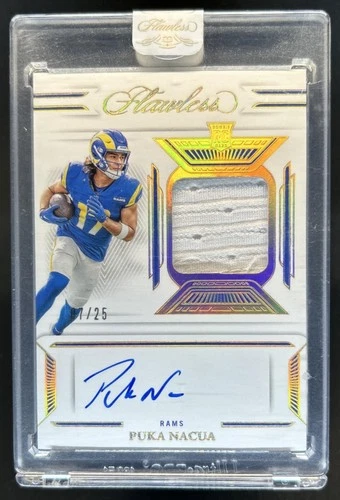 2023 Panini Flawless Puka Nacua Signature Gloves RC Rookie Auto #/25 Rams