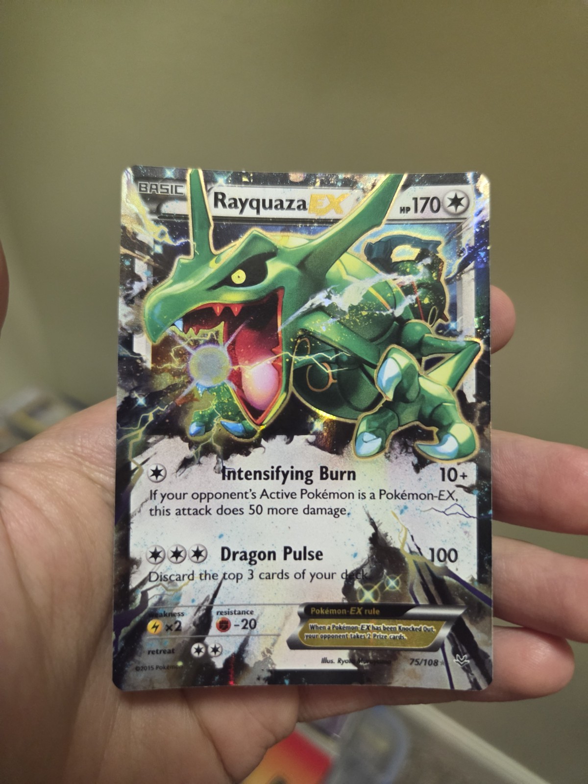 Pokemon Rayquaza EX 75/108 XY Roaring Skies Holo Ultra Rare English