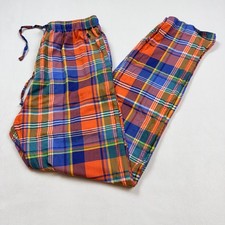 Polo Ralph Lauren Mens Orange Blue Plaid Sleepwear Lounge Pants Size Medium