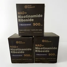3 Pack - Reus Research NAD+ Supplement 900mg Anti-Aging Nicotinamide Riboside