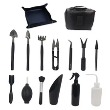 15Pcs Succulent Tools Kit with Organizer Bag Plant Repotting Mat Mini Garden 