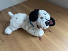 Vtg Walt Disney 101 Dalmatians Lucky Dog 14" Plush Toy Lying Down Blue Collar