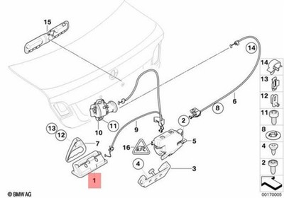 Interruttore Bagagliaio BMW – Sostituisce 51247118158, Per Serie 1, 3, 5, X1, X5, X6 (2005-2013)