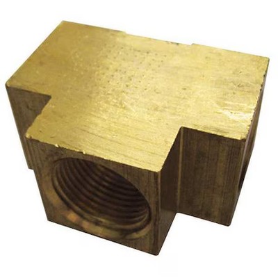 Tee Brass Extruded Tee, 1/2 In Female Npt X 1/2 In Female Npt, 10 Pk, 6Ayu9