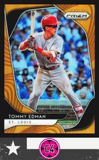 2020 Panini Prizm Tommy Edman Neon Orange Prizm #/100 St. Louis Cardinals