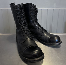 Original Vintage Corcoran Black Leather US Paratrooper Jump Boots UK  12 EU 47