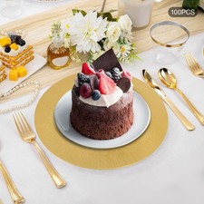 100pcs Charger Plates Set Round Gold Serving Plate For Wedding Party Baby Shower