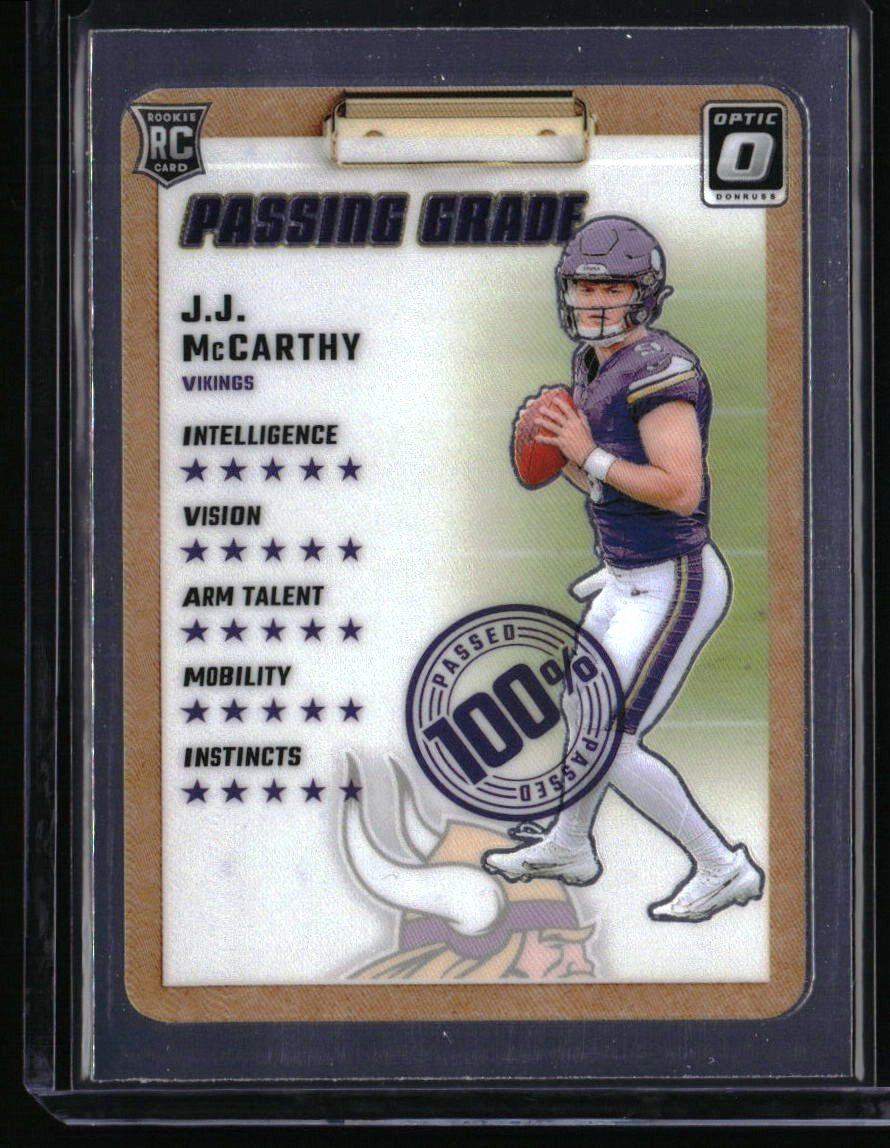 2024 Donruss Optic J.J. McCarthy Passing Grade Minnesota Vikings #6