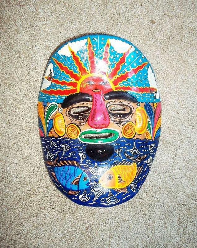 Art Pottery Ceramic Clay Tribal Mask Wall Hanger