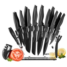 Rainbow Knife Set 18 Pcs Kitchen Knives Set Sharp Stainless Steel Knife Sets ...