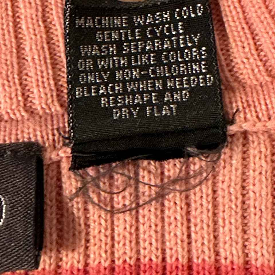 Relativity L Multicolored Striped Ribbed Turtleneck Sweater 100% Cotton - Image 4 of 4