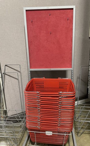 Red Shopping Baskets With Stands High Quality Very Nice 18 Baskets Included