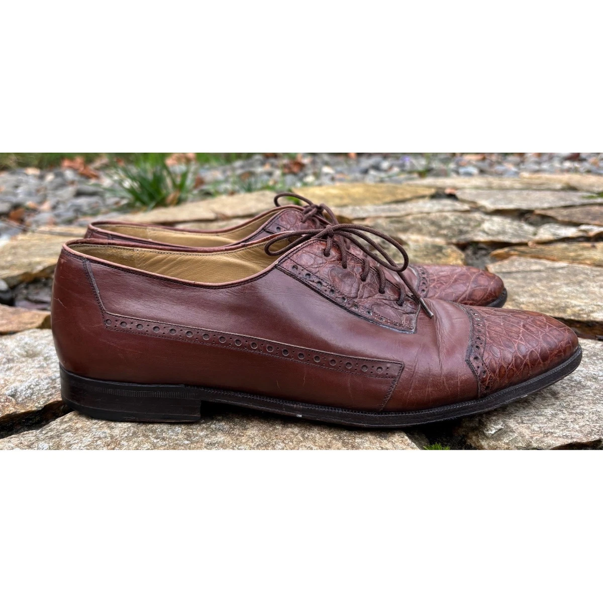 Mezlan Levi Textured Calfskin Wingtip Shoes Size 11 M Cream & Brown Retail $575 Mens Mezlan Brahman Dress Sneaker in Cognac – OvercoatUSA main image 2