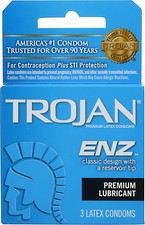 Trojan ENZ Lubricated Size 3s Trojan ENZ Lubricated Latex Condoms 3ct