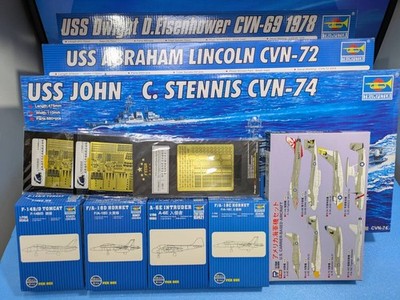 1/700 US Navy ern aircraft carriers 3 ships ''Stennis, Lincoln, Eisenhower'' +