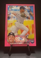 2023 Topps Chrome Oswald Peraza Rookie RC Pink Refractor Yankees